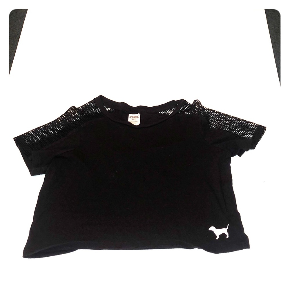 PINK black cropped cami